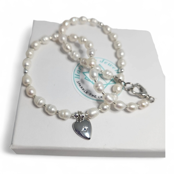 Freshwater Pearl Heart Stainless steel charm necklace - Picture 2 of 3